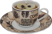 Kerze in Kaffee-Tasse    ( Neues Motiv )